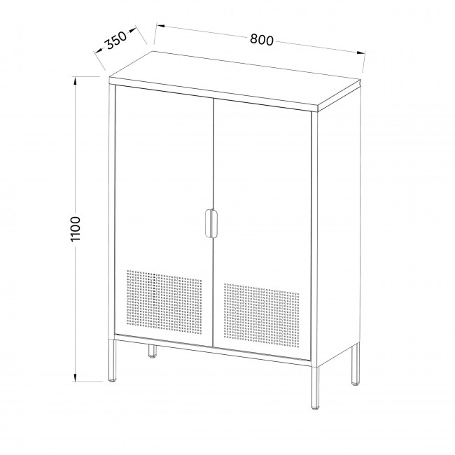 Adel - Buffet haut 2 portes en métal H110cm