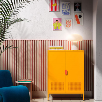 Adel - Buffet haut 2 portes en métal H110cm