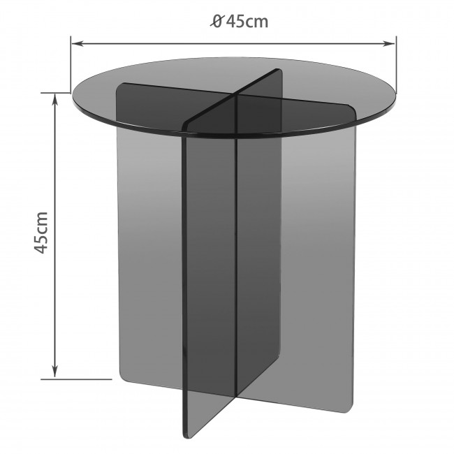 Boston - Table d'appoint ronde en verre ø45cm