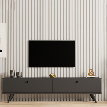 Yara - Meuble TV 2 portes en bois L160cm