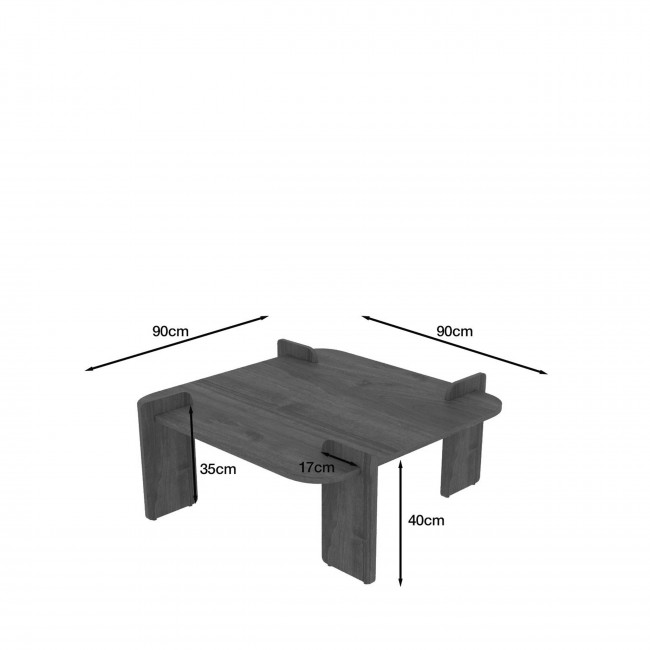 Soleni - Table basse en bois 90x90cm