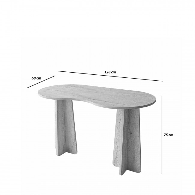 Lina - Bureau effet travertin L120cm