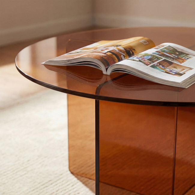 Boston - Table basse ronde en verre ø80cm