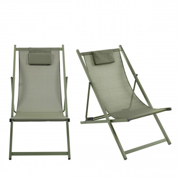 Brisa - Lot de 2 chiliennes en aluminium