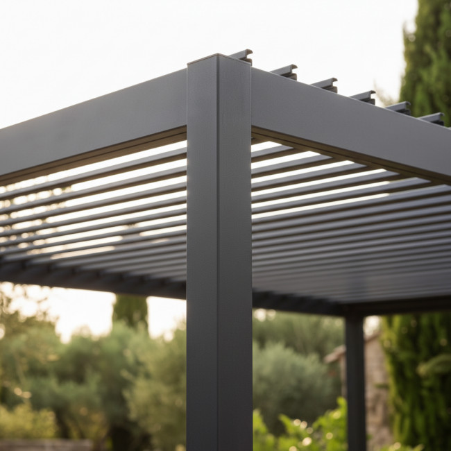 Tero - Pergola bioclimatique en aluminium 4x3m - anthracite