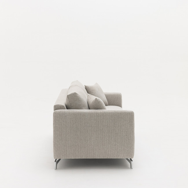 Steffen - Canapé droit 3 places en tissu et pieds chrome