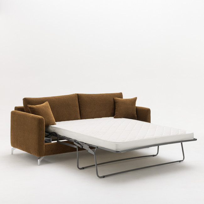 Steffen - Canapé convertible 3 places en tissu et pieds chrome