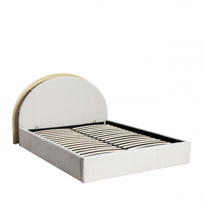 Brie - Lit coffre en tissu avec rangements intégrés 160x200cm