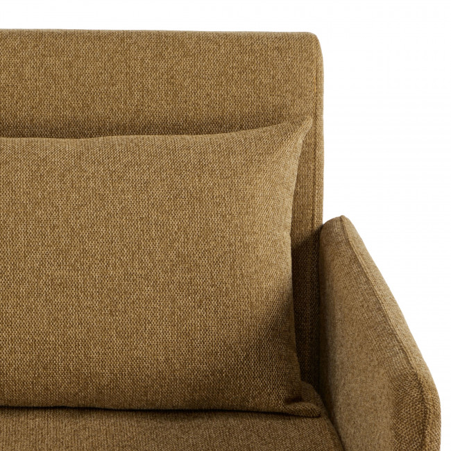 Belushi - Canapé convertible 2 places en tissu pieds bois foncé