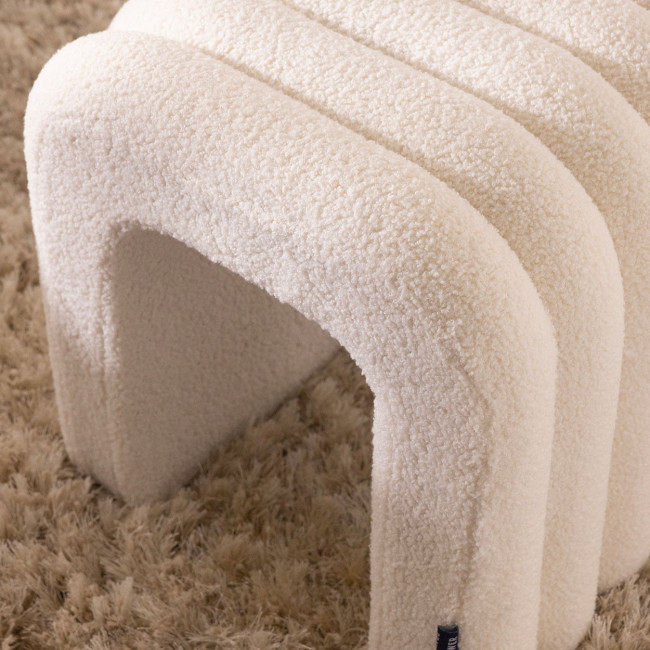Mui - Lot de 2 tabourets rembourrés en tissu bouclette