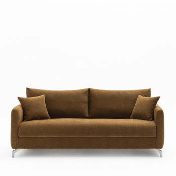 Steffen - Canapé convertible 3 places en tissu et pieds chrome