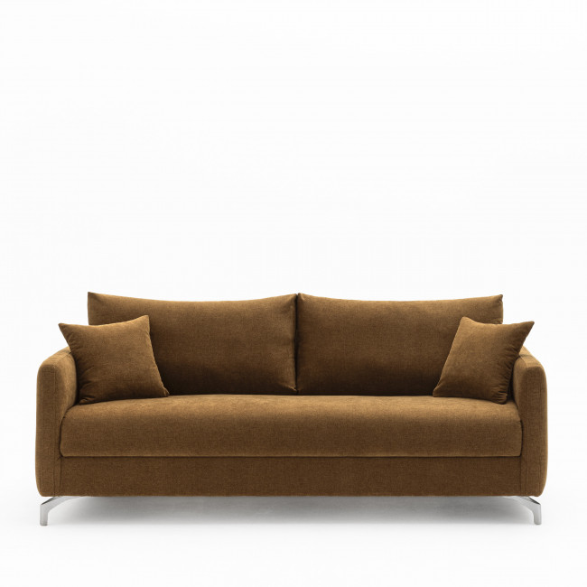 Steffen - Canapé convertible 3 places en tissu et pieds chrome