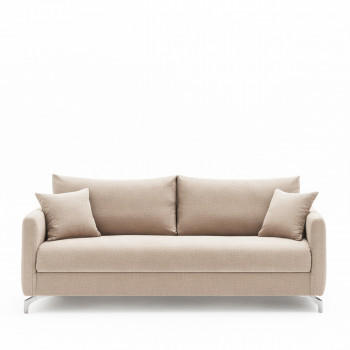 Steffen - Canapé convertible 3 places en tissu et pieds chrome