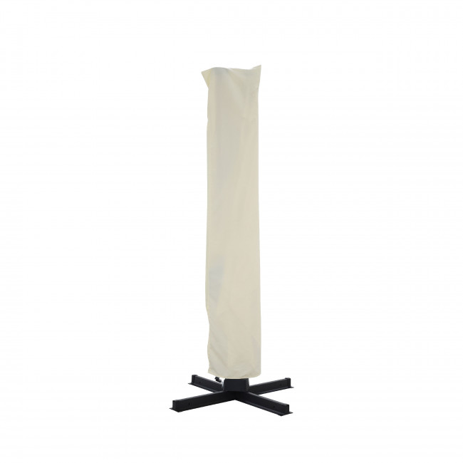 Veya - Parasol rectangulaire déporté en aluminium et effet bois 3x4m
