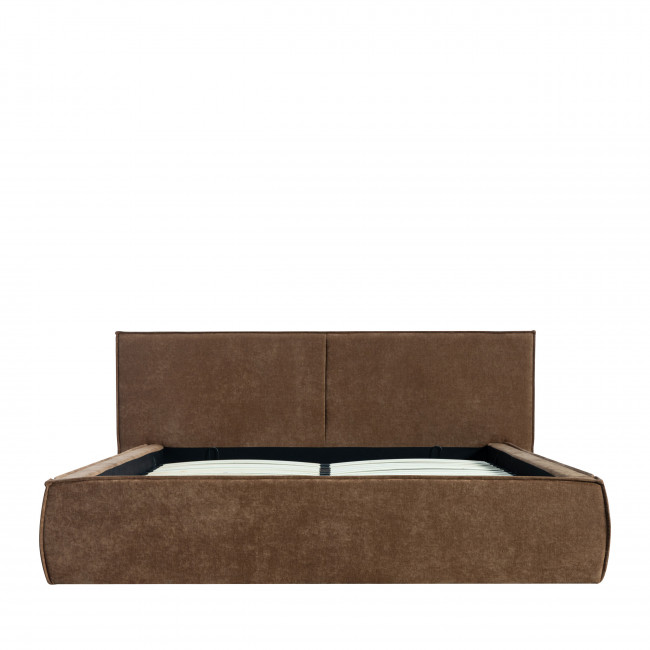 Liberia - Lit coffre en tissu chenille 160x200cm