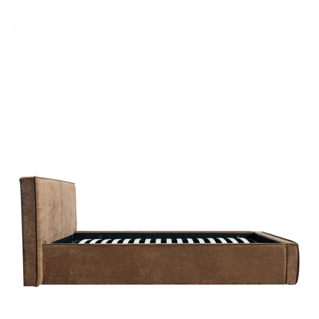 Liberia - Lit coffre en tissu chenille 160x200cm
