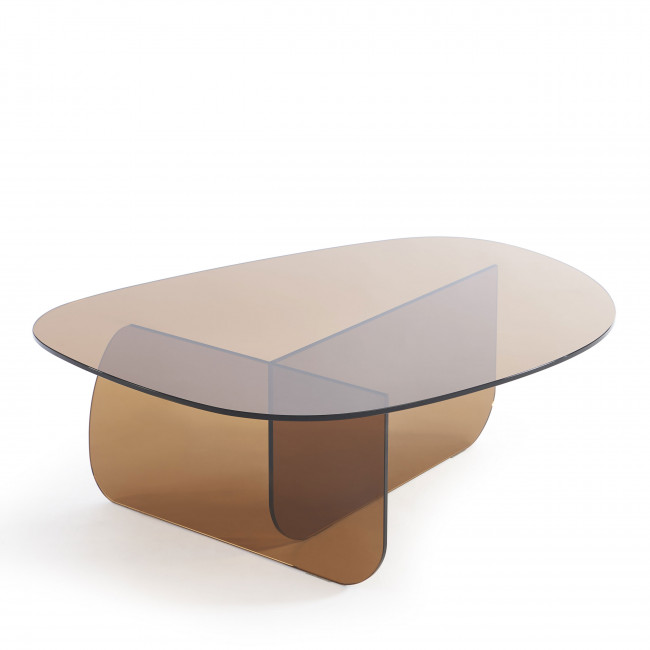 Tila - Table basse organique en verre L100cm