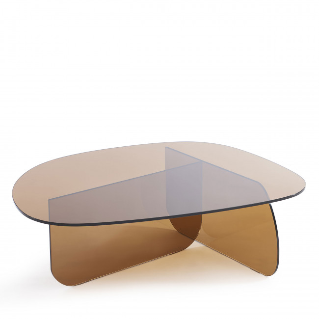 Tila - Table basse organique en verre L100cm