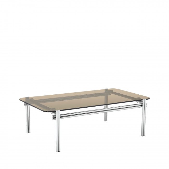 Barlow - Table basse en verre pieds chrome