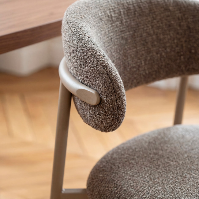 Aria - Lot de 2 chaises en tissu pieds beiges