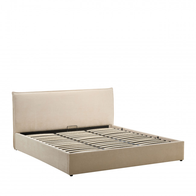 Cama -  Lit coffre en tissu 180x200cm