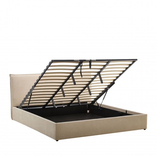Cama -  Lit coffre en tissu 180x200cm