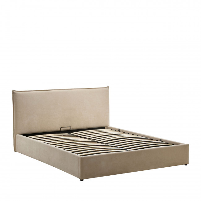 Cama -  Lit coffre en tissu 160x200cm