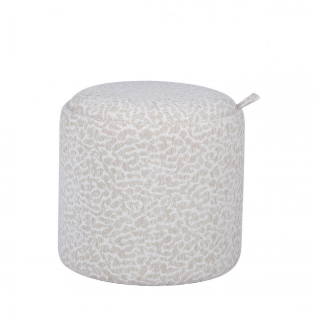 Zoé - Pouf rond imprimé animal avec plateau et rangement ø40cm