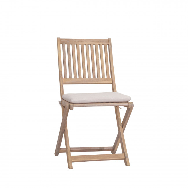 Lina - Lot de 2 chaises pliantes de jardin en bois