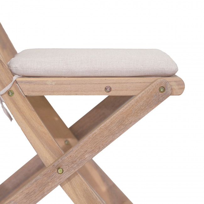 Lina - Lot de 2 chaises pliantes de jardin en bois
