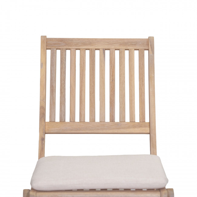 Lina - Lot de 2 chaises pliantes de jardin en bois