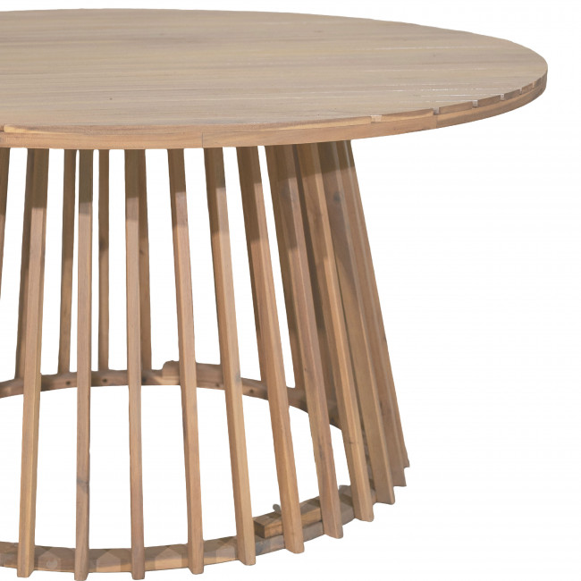 Boro - Table à manger de jardin 6 personnes ronde en bois d'acacia ø 150 cm