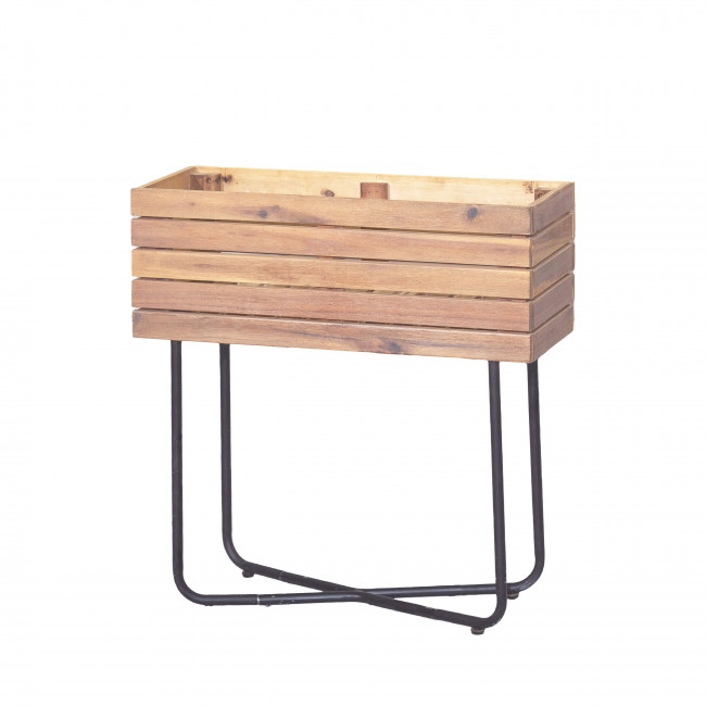 Kora - Jardinière en bois et métal H62cm