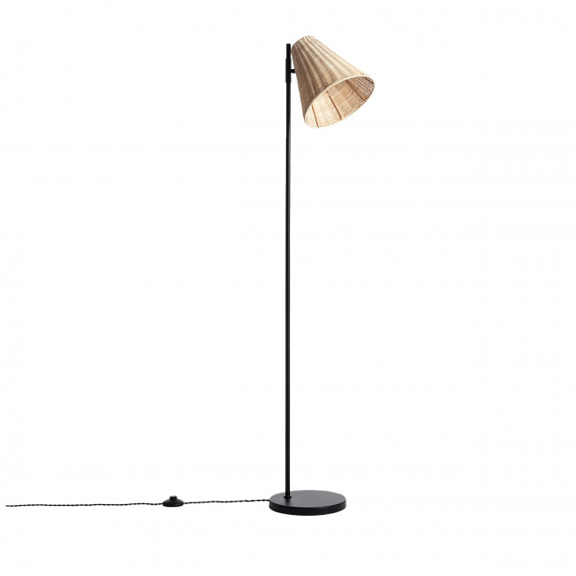 Rio - Lampadaire en métal avec abat-jour en rotin H151cm