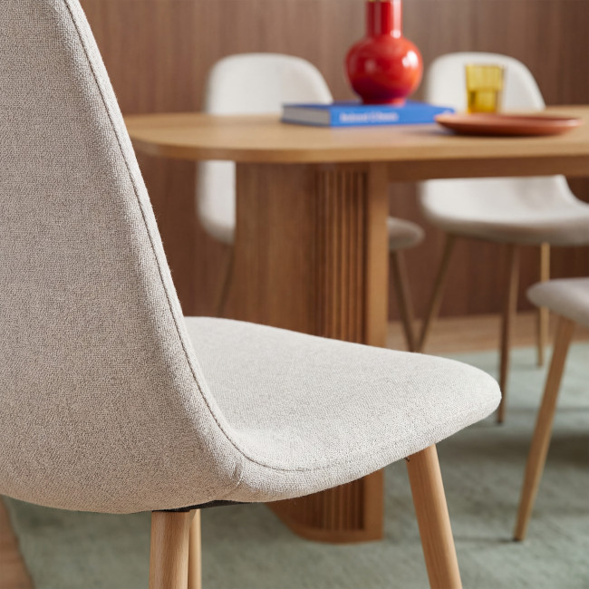 Bella - Lot de 2 chaises en tissu piètement effet bois