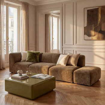 Noor - Pouf pour canapé modulable en velours côtelé 