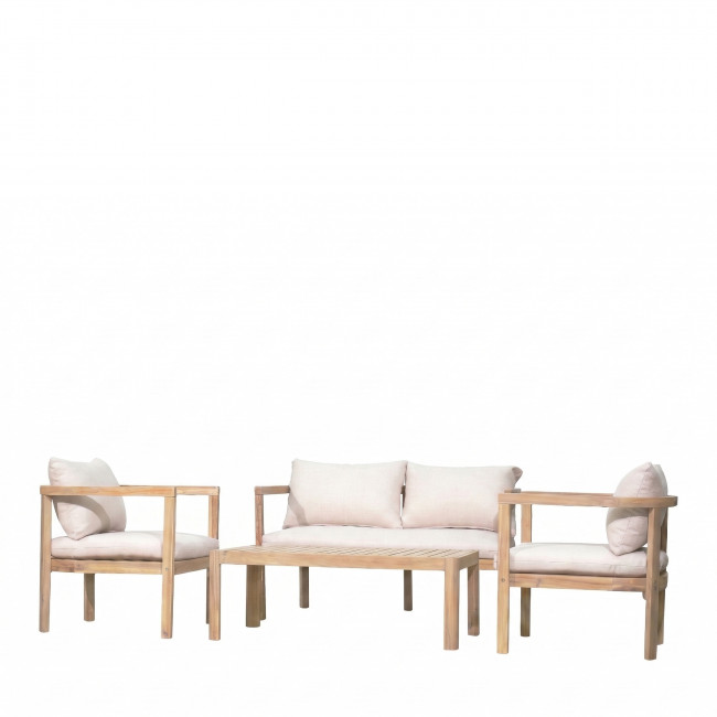 Mirana - Salon de jardin 4 personnes en bois d'acacia