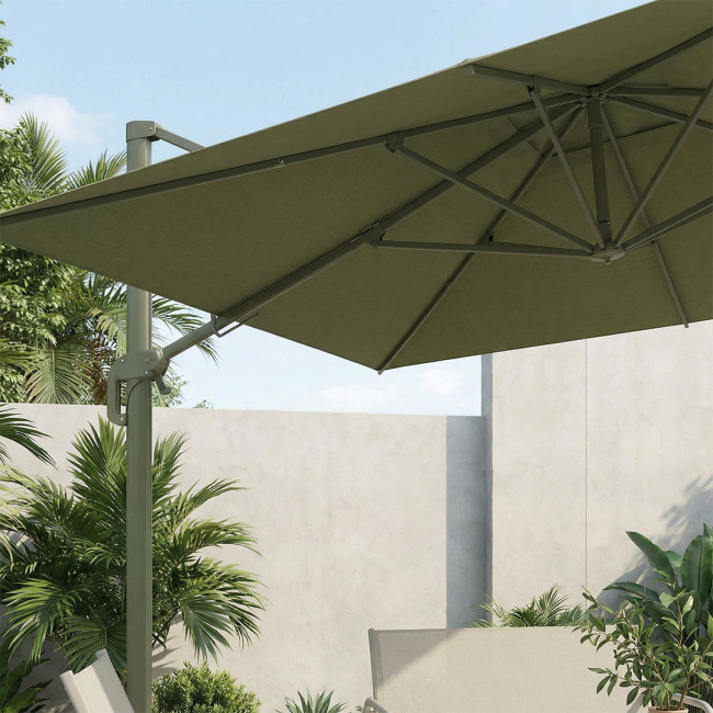 Veya - Parasol carré déporté en aluminium 3x3m	
