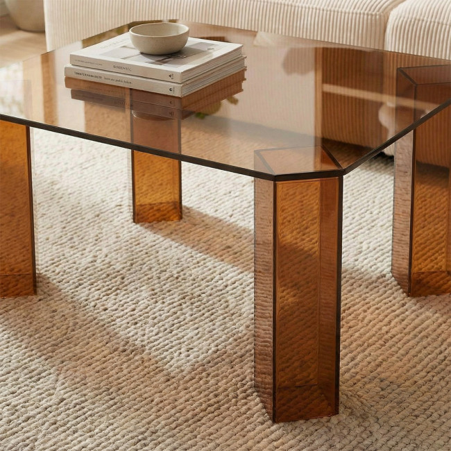 Remo - Table basse carrée en verre 80x80cm