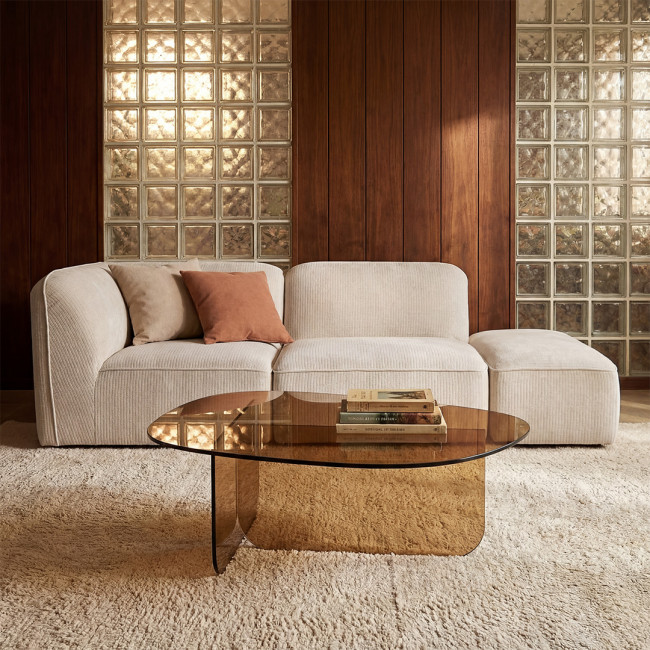 Tila - Table basse organique en verre L100cm