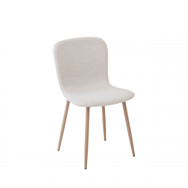 Gaston - Lot de 2 chaises en tissu piètement effet bois