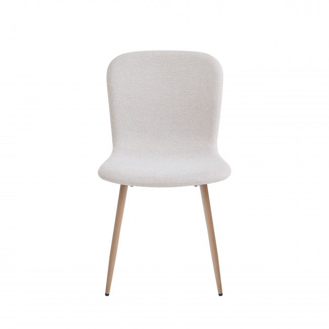 Gaston - Lot de 2 chaises en tissu piètement effet bois