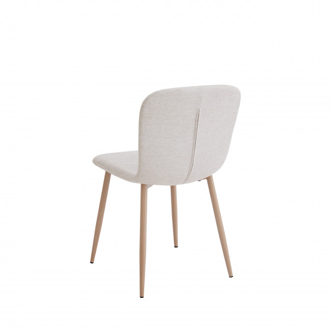 Gaston - Lot de 2 chaises en tissu piètement effet bois
