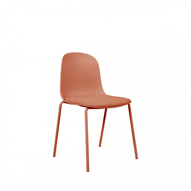 Linda - Lot de 2 chaises en tissu et métal pieds terracotta