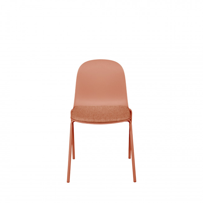 Linda - Lot de 2 chaises en tissu et métal pieds terracotta