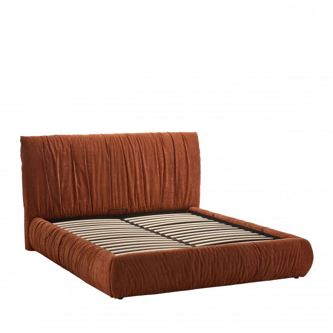 Livia - Lit coffre en tissu 160x200cm