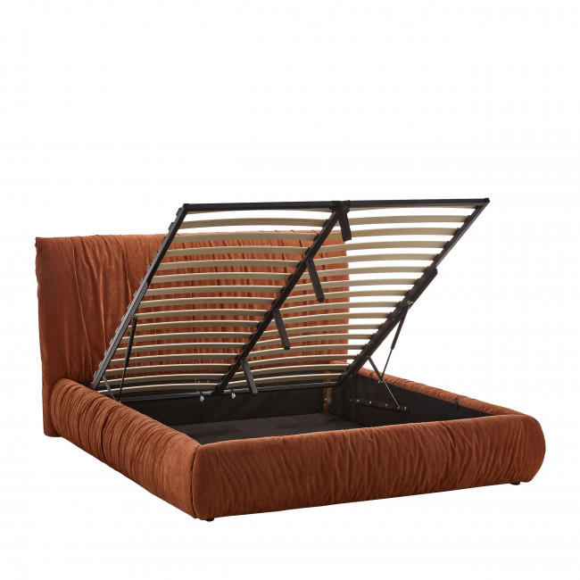 Livia - Lit coffre en tissu 160x200cm