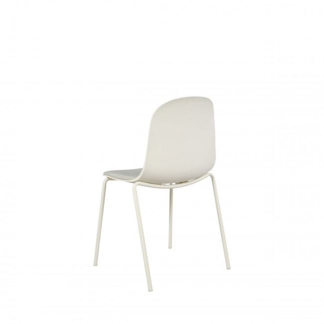 Linda - Lot de 2 chaises en tissu et métal pieds beiges
