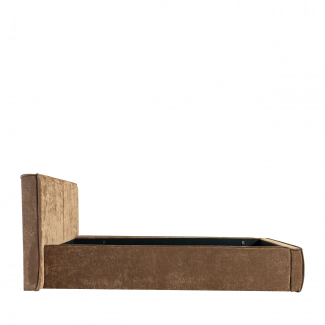 Liberia - Lit coffre en tissu chenille 140x190cm