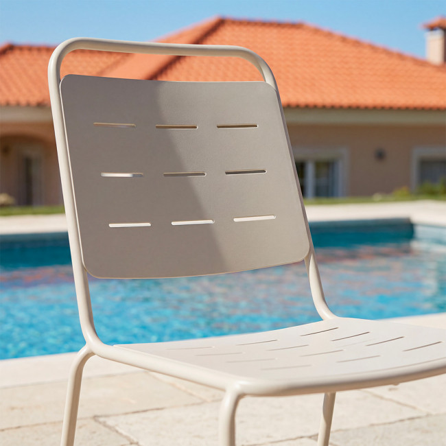 Aria - Lot de 4 chaises de jardin en métal